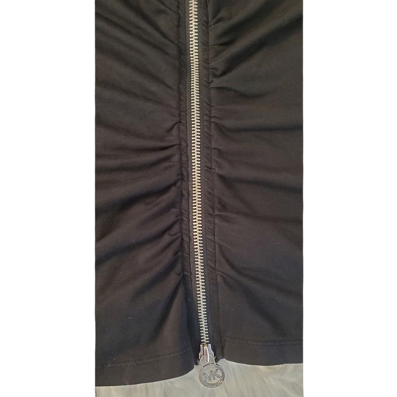 Michael Kors Sleeveless Black Ruched Side Zip Scoop Neck Tank Top Size L - Picture 8 of 8